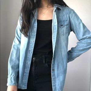 90s Chambray Denim Button Up